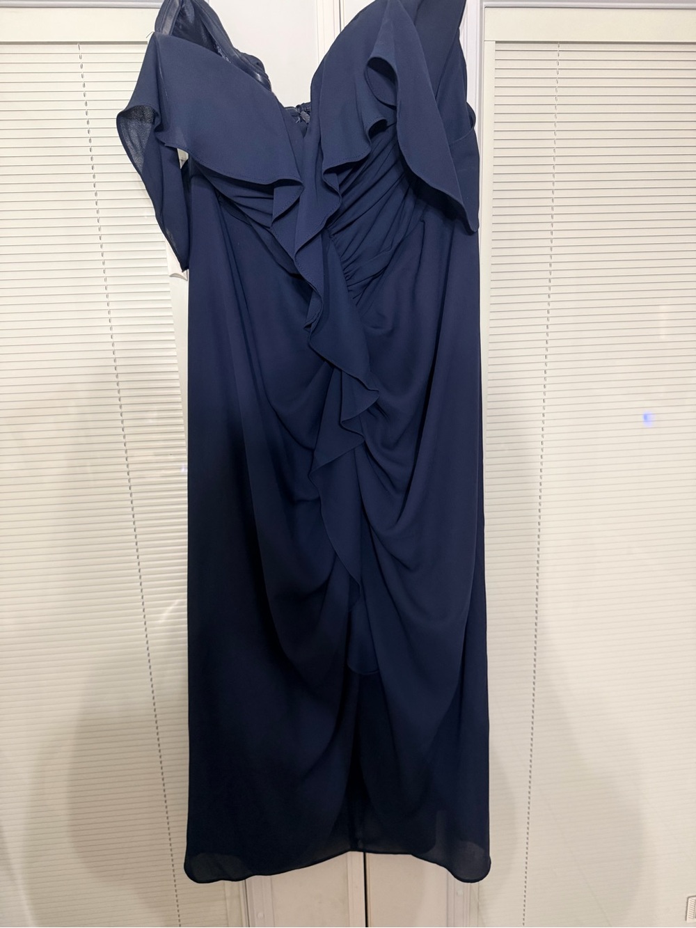 City Chic Navy Off Shoulder Midi Dress - Picture 3 of 6